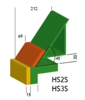 Zaginarka HS2S - wymiary